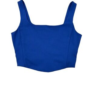 RACHEL ZOE Blue Lined Crop NWT Medium